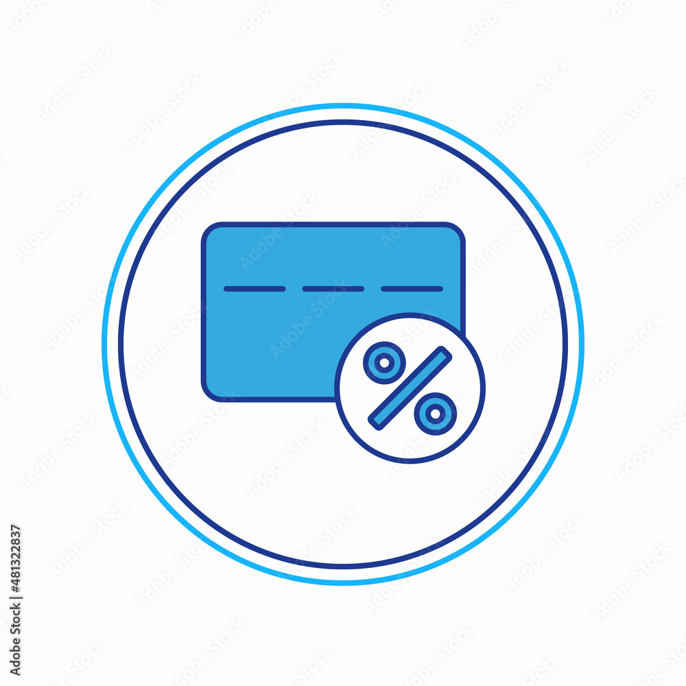 Filled outline Discount card with percent icon isolated on white background. Loyalty points card. Vector Filled outline Discount card with percent icon isolated on white background. Loyalty points card. Vector