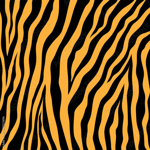 Tiger skin background square design template vector