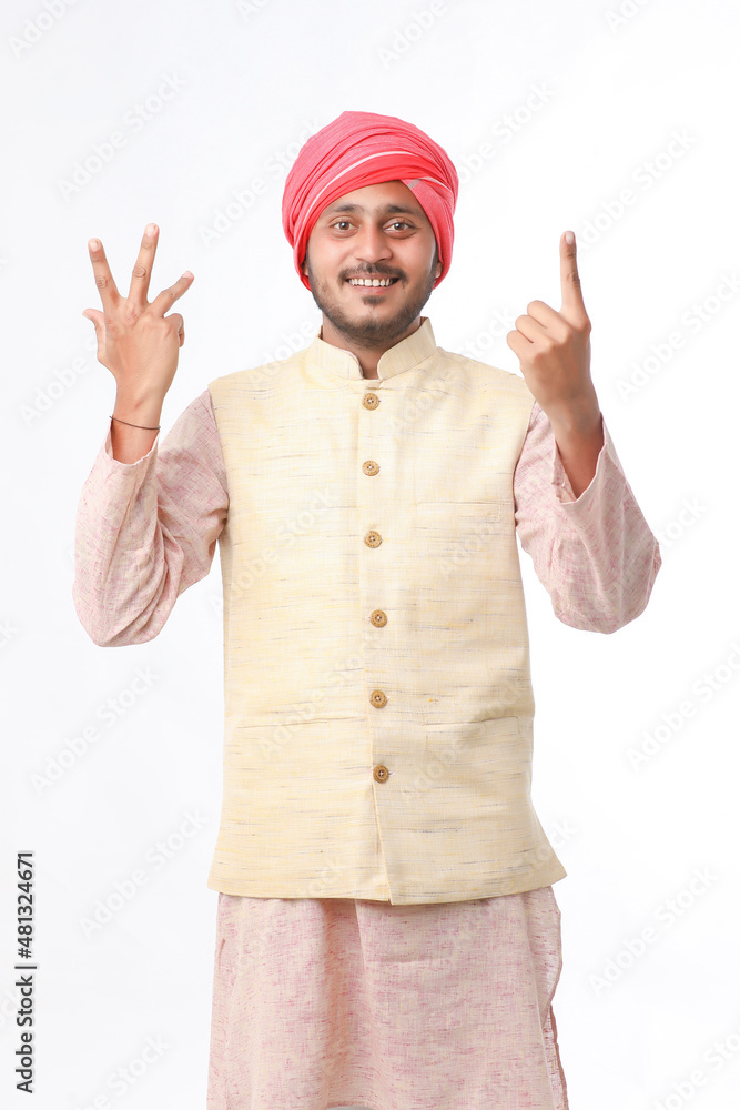 Young Indian man showing finger after voting. voting sign in india. Young Indian man showing finger after voting. voting sign in india.