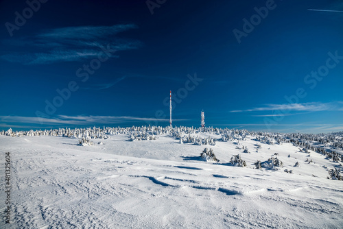 Krizava hill in winter Mala Fatra mountains in Slovakia