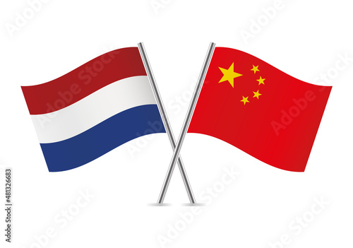 Netherlands and China flags. Netherlandish and Chinese flags isolated on white background. Vector illustration. Free Download Netherlands and China flags. Netherlandish and Chinese flags isolated on white background. Vector illustration. - GFXLoad