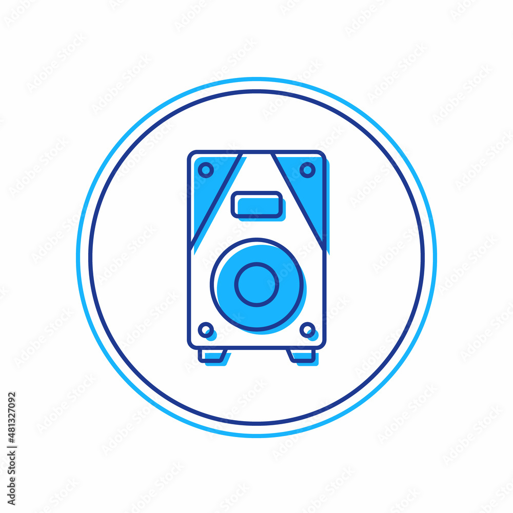 Filled outline Stereo speaker icon isolated on white background. Sound system speakers. Music icon. Musical column speaker bass equipment. Vector Filled outline Stereo speaker icon isolated on white background. Sound system speakers. Music icon. Musical column speaker bass equipment. Vector