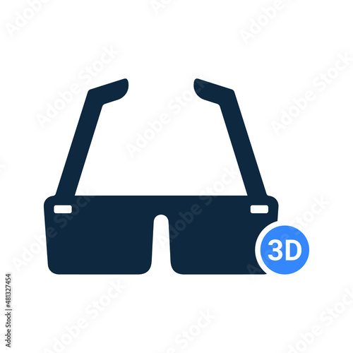 3d, glasses icon. Simple editable vector illustration.
