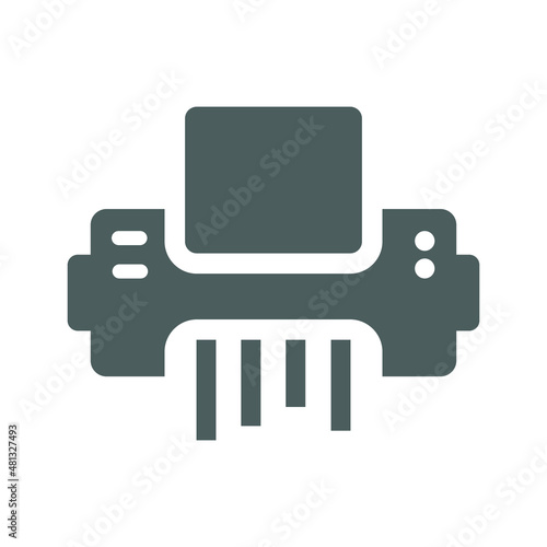 Classified, paper, shredder icon. Gray vector graphics.