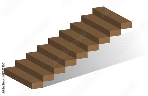 Simple 3d stair with steps. Staircase vector