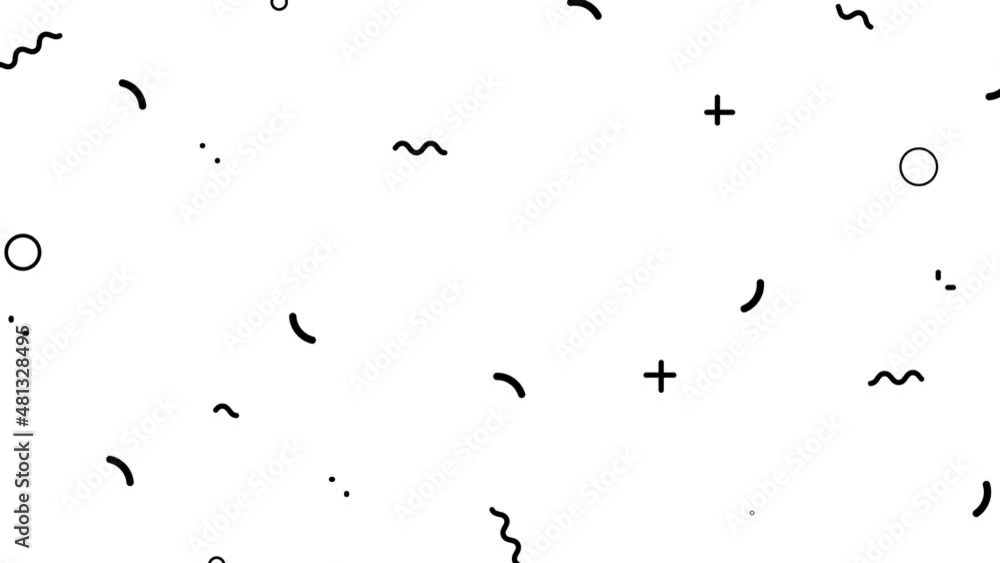 Trend flat cartoon background with shape animation. Looped