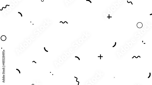 Trend flat cartoon background with shape animation. Looped