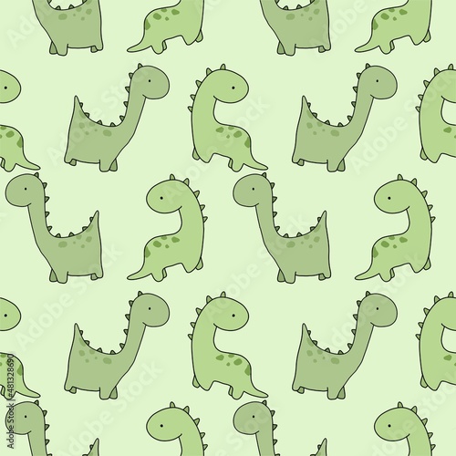 seamless pattern with Dinosaur. © Kanchanaporn