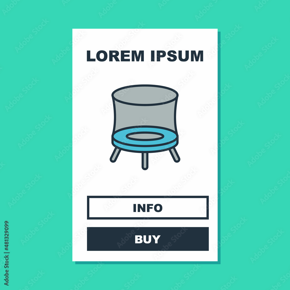 Filled outline Jumping trampoline icon isolated on turquoise background. Vector Filled outline Jumping trampoline icon isolated on turquoise background. Vector
