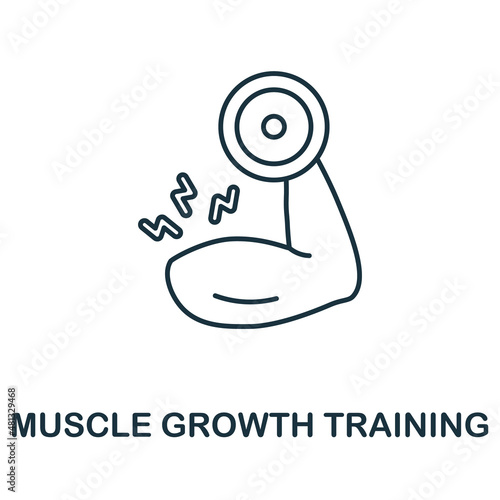 Muscle Growth Training icon. Line element from gym collection. Linear Muscle Growth Training icon sign for web design, infographics and more.