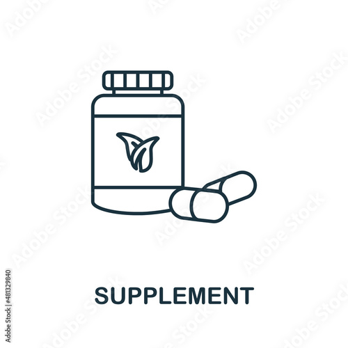 Supplement icon. Line element from gym collection. Linear Supplement icon sign for web design, infographics and more.