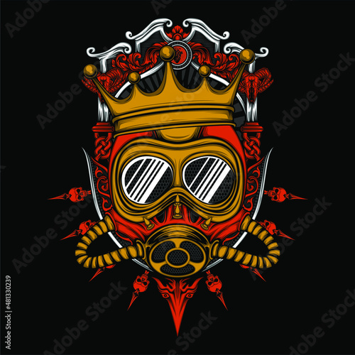 steampunk full face mask illustration