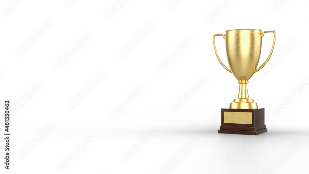 gold cup with white background, 3D rendering, shiny cup gold cup with white background, 3D rendering, shiny cup