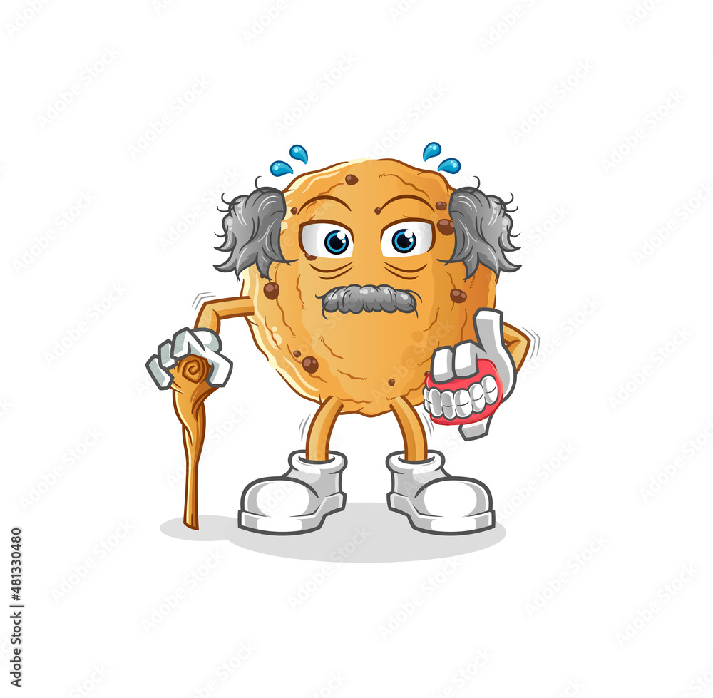 cookie white haired old man. character vector cookie white haired old man. character vector