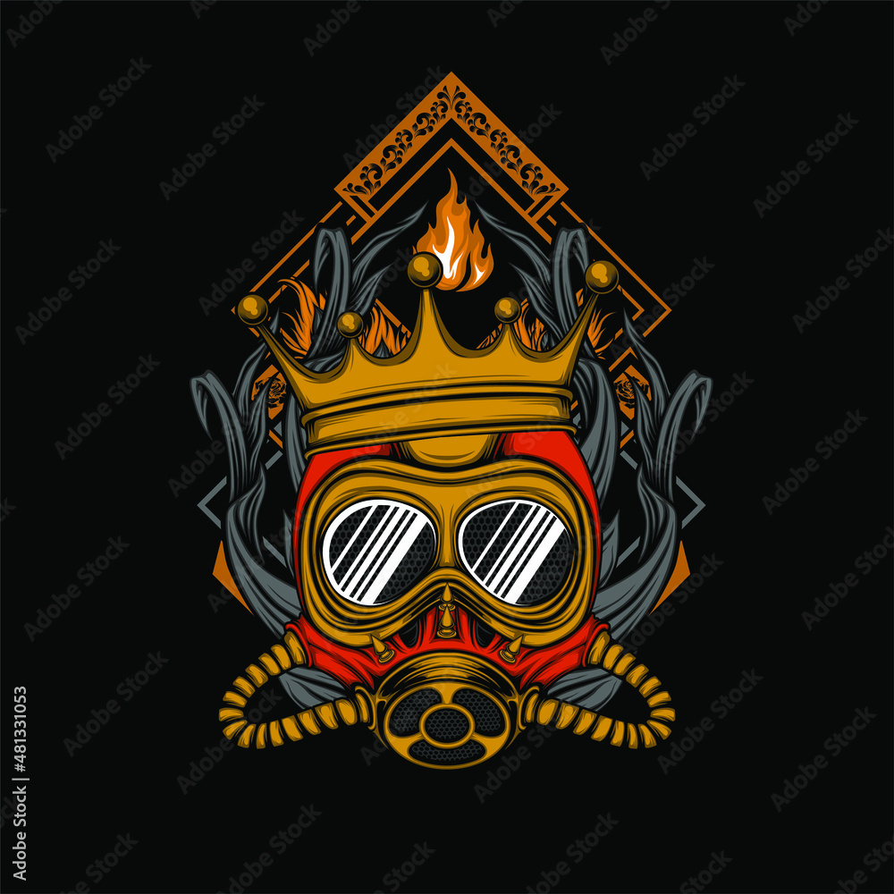 Fototapeta premium steampunk full face mask illustration