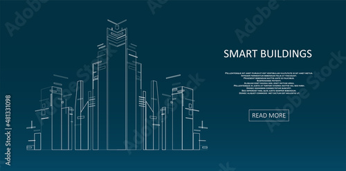 Future city skyline illustration