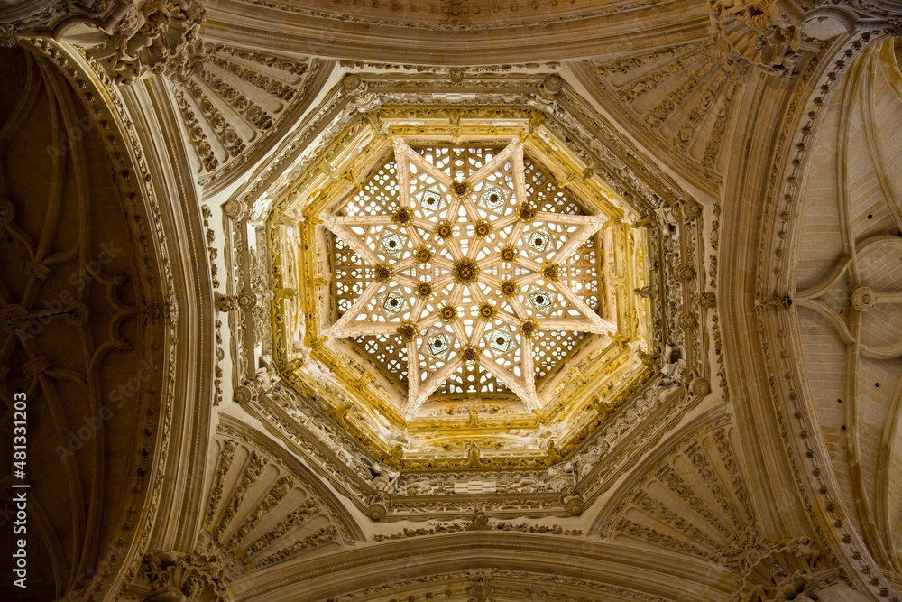 Detalles interiores de cúpulas en catedral