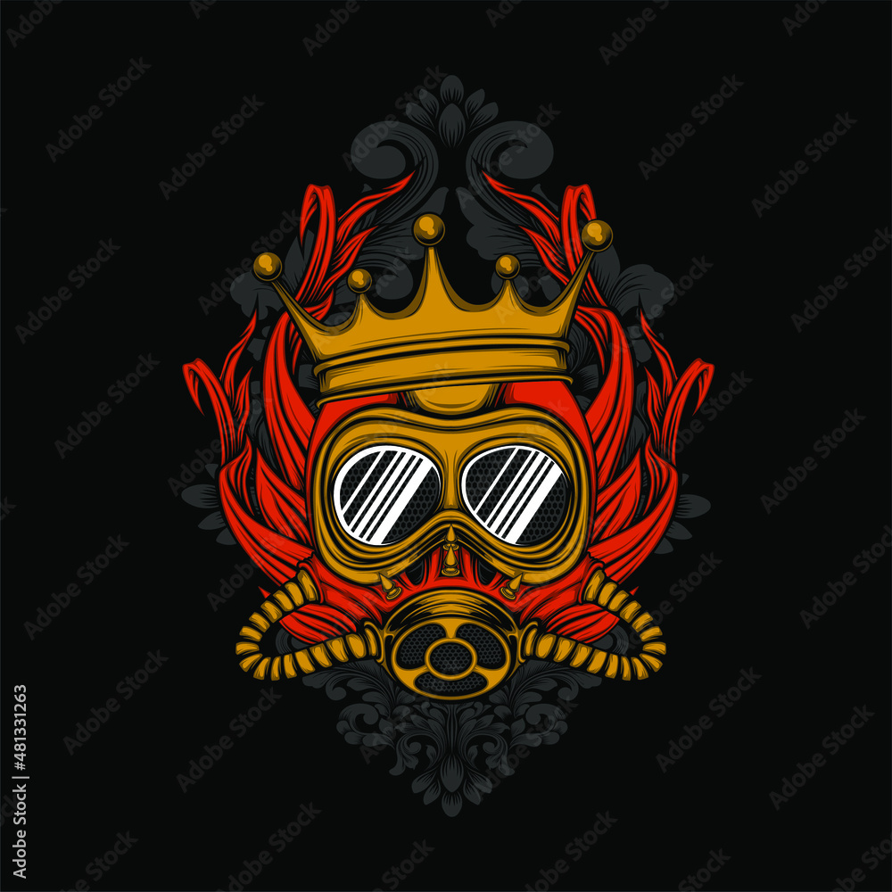 Fototapeta premium steampunk full face mask illustration