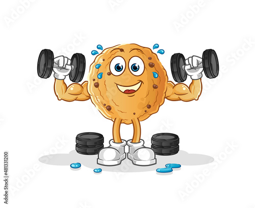 cookie weight training illustration. character vector