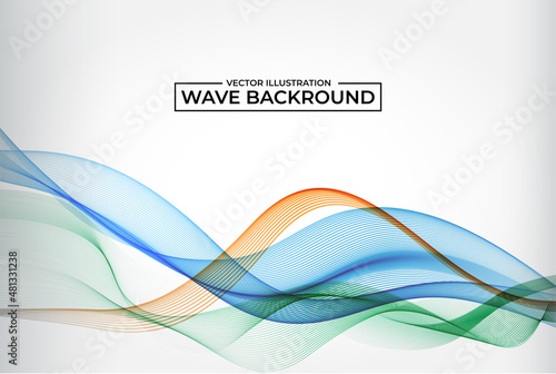 colorful smooth wavy lines, wave background for presentation fash. vector illustration