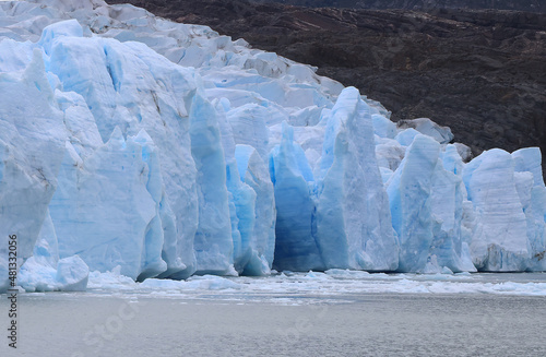 Close view of the east front of the Gray Glacier, Chile