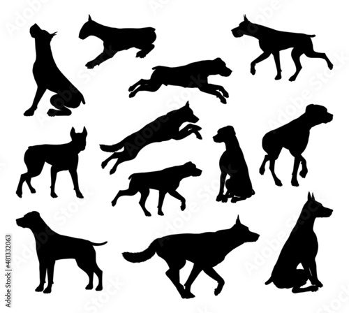 Dog Silhouettes Animal Set