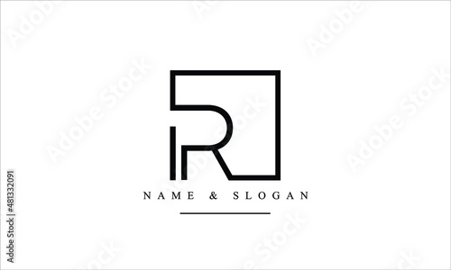RI, IR, R, I abstract letters logo monogram