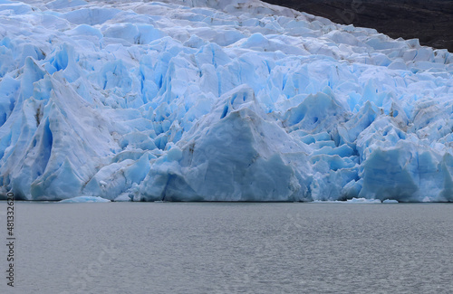 Close view of the east front of the Gray Glacier, Chile