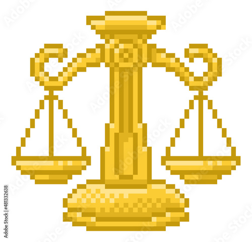 Zodiac Horoscope Astrology Libra Pixel Art Sign