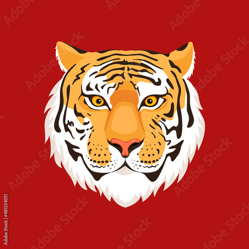 Vector of a tiger head. Symbol Year of the Tiger.