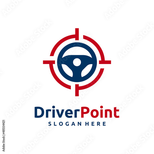 Driver point logo vector. Road directions logo template concept.