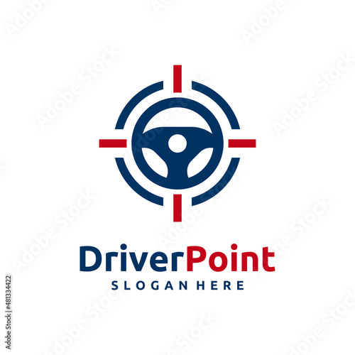Driver point logo vector. Road directions logo template concept.