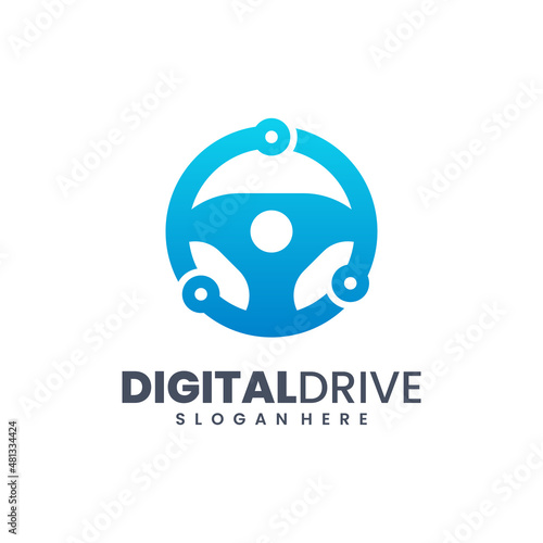 Drive technology logo vector. Smart driving logo template concept.