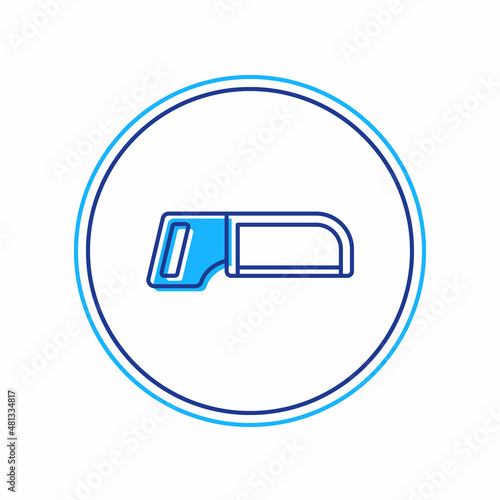 Filled outline Hacksaw icon isolated on white background. Metal saw for wood and metal. Vector