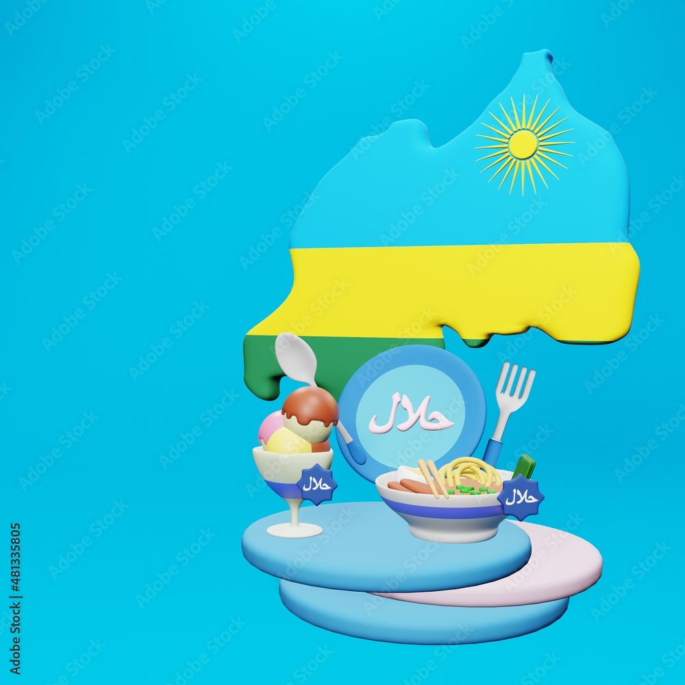 3d rendering of halal food tourism in Rwanda for Ramadan and Eid 3d rendering of halal food tourism in Rwanda for Ramadan and Eid