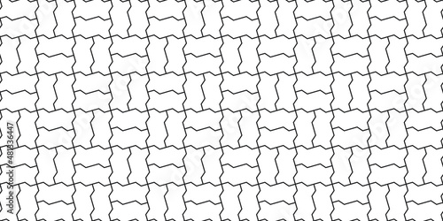 Double zig zag shape paving blocks. Seamless landscape interlocking subway brick texture in vector no.4