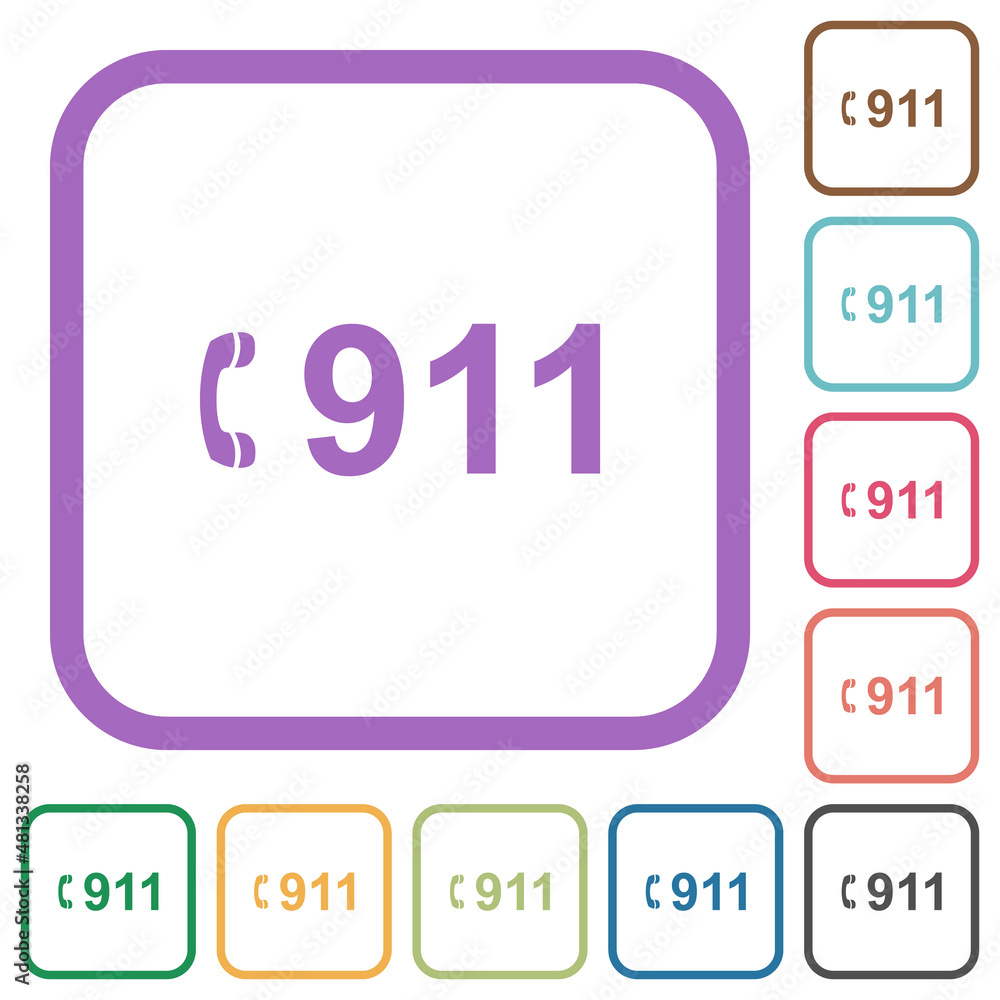 Emergency call 911 simple icons Emergency call 911 simple icons