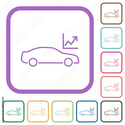 Car diagnostics outline simple icons