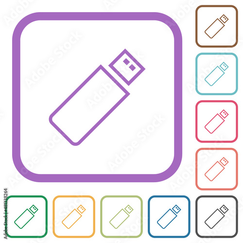 Pendrive outline simple icons
