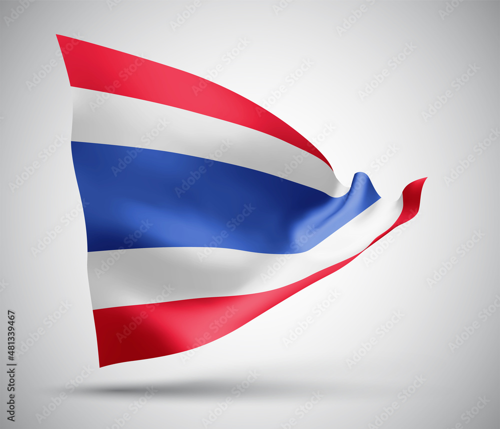 thailand, vector 3d flag isolated on white background thailand, vector 3d flag isolated on white background