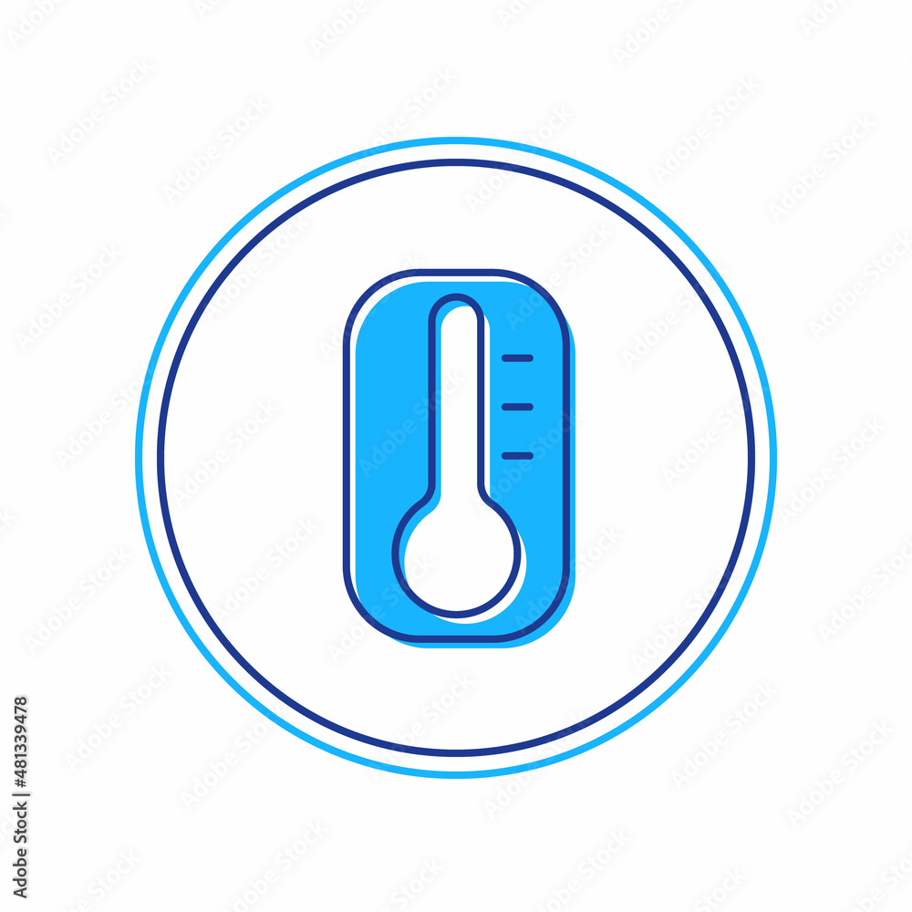 Filled outline Meteorology thermometer measuring heat and cold icon isolated on white background. Thermometer equipment showing hot or cold weather. Vector Filled outline Meteorology thermometer measuring heat and cold icon isolated on white background. Thermometer equipment showing hot or cold weather. Vector