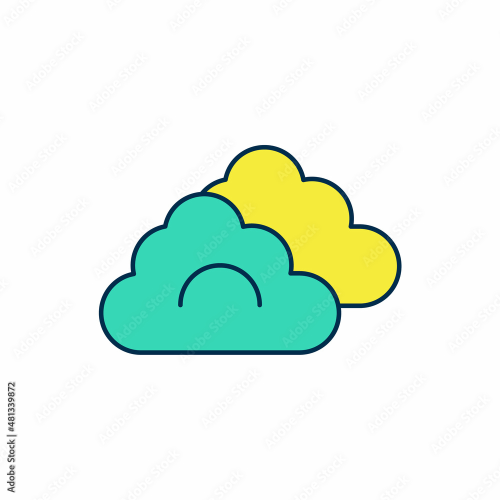 Fototapeta premium Filled outline Cloud icon isolated on white background. Vector