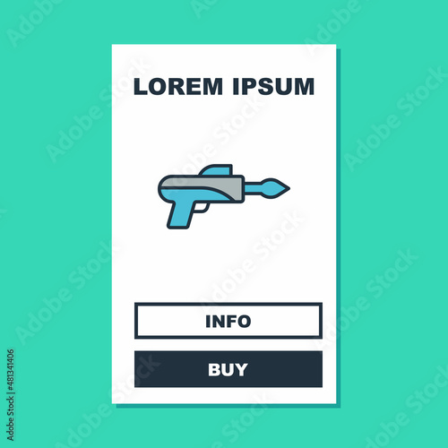 Filled outline Fishing harpoon icon isolated on turquoise background. Fishery manufacturers for catching fish under water. Diving underwater equipment. Vector