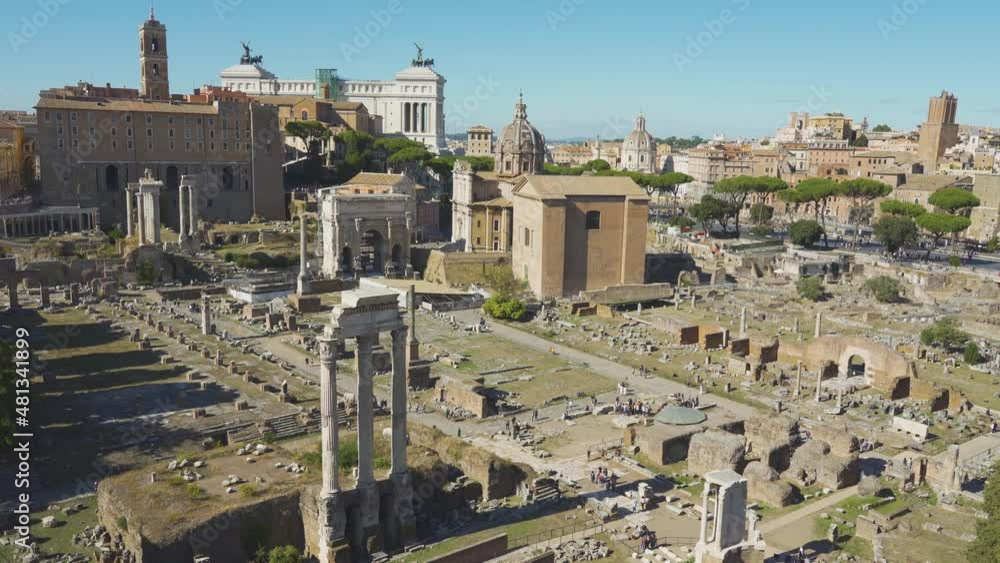 Roman ruins in Rome, Forum - 4K VIDEO Roman ruins in Rome, Forum - 4K VIDEO