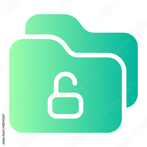 folder unlock gradient icon