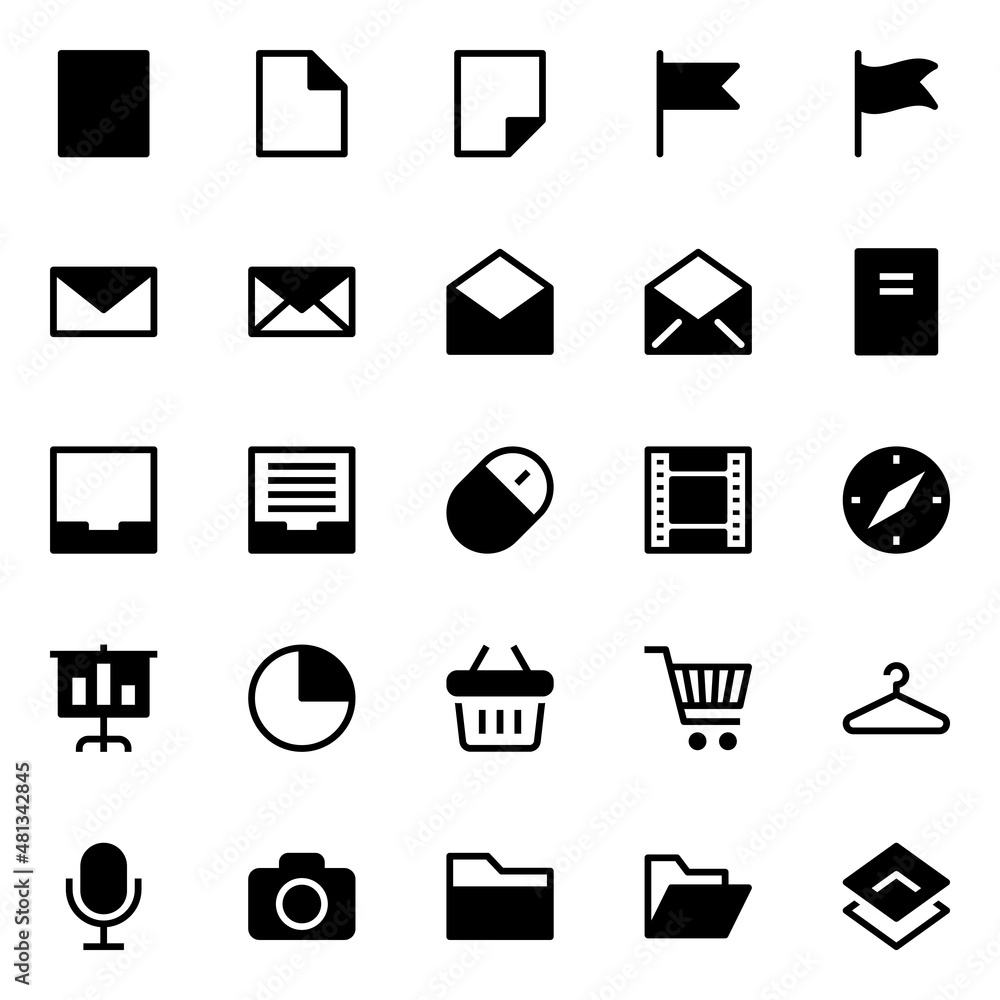 Glyph icons for universal, web. Glyph icons for universal, web.