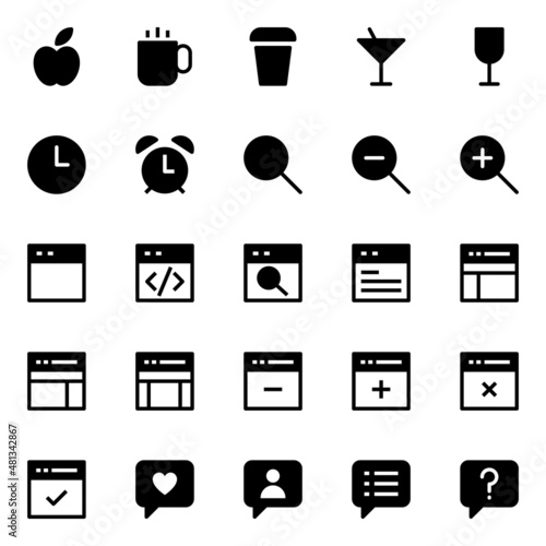 Glyph icons for universal, web.