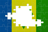 World countries. Puzzle- frame background in colors of national flag. Saint Vincent and the Grenadines