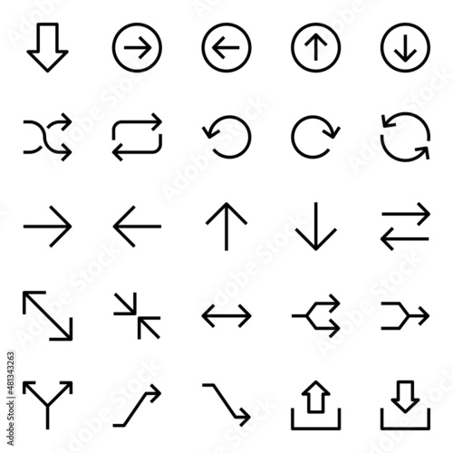 Outline icons for universal, web.