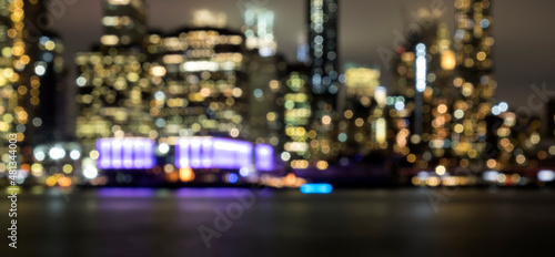 New York skyline from Brooklyn with a blurry view